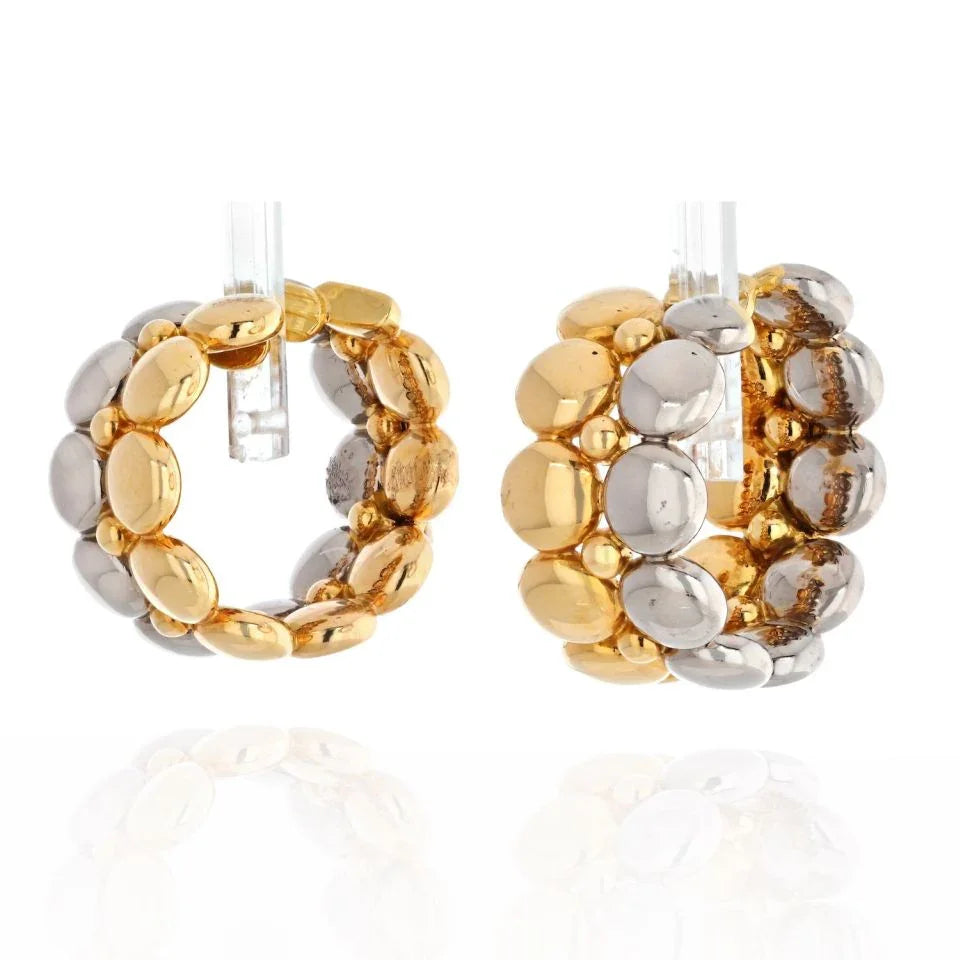 Carthttier 18K Two Tone Honeymoon Huggie Earrings