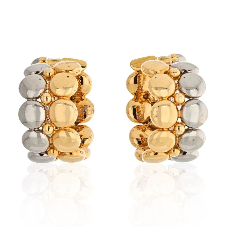 Carthttier 18K Two Tone Honeymoon Huggie Earrings