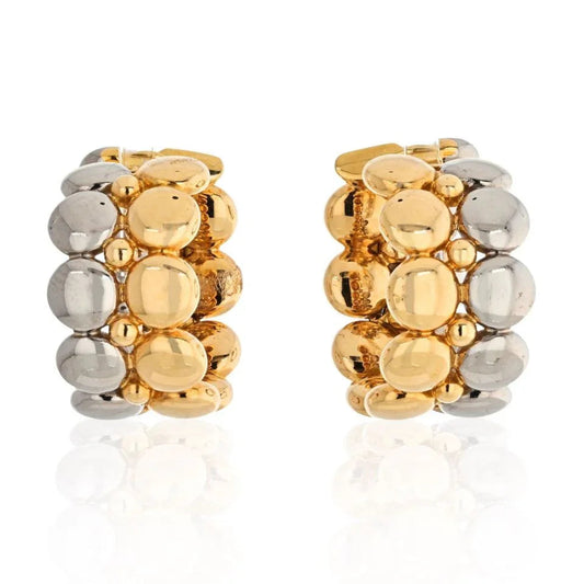 Carthttier 18K Two Tone Honeymoon Huggie Earrings