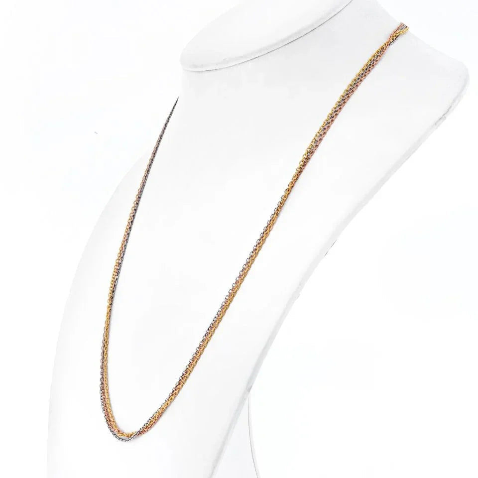 Carthttier 18K Tri Color Tricolor Trinity Chain Necklace