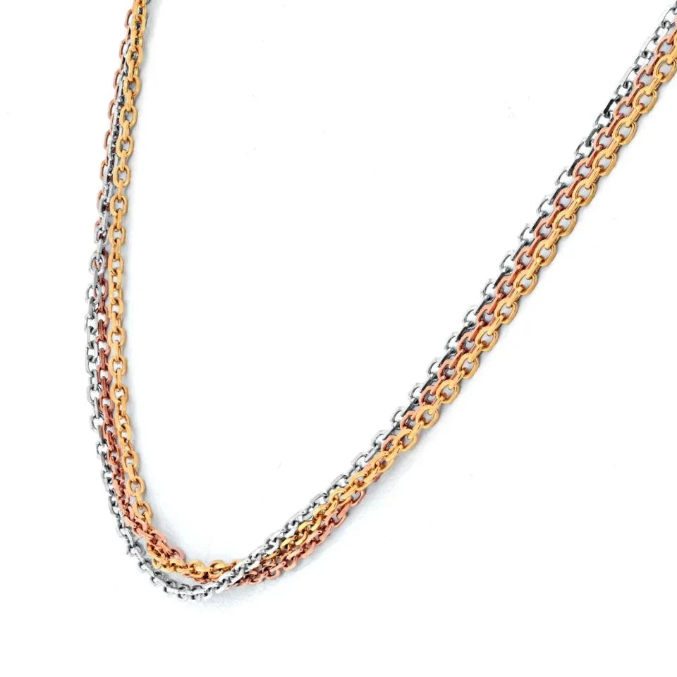 Carthttier 18K Tri Color Tricolor Trinity Chain Necklace