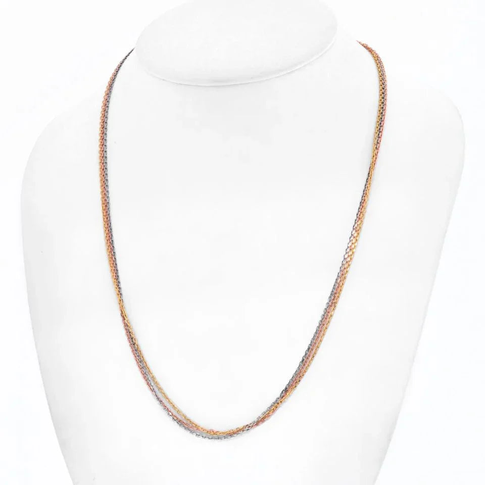 Carthttier 18K Tri Color Tricolor Trinity Chain Necklace