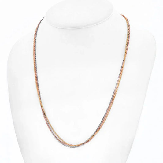 Carthttier 18K Tri Color Tricolor Trinity Chain Necklace