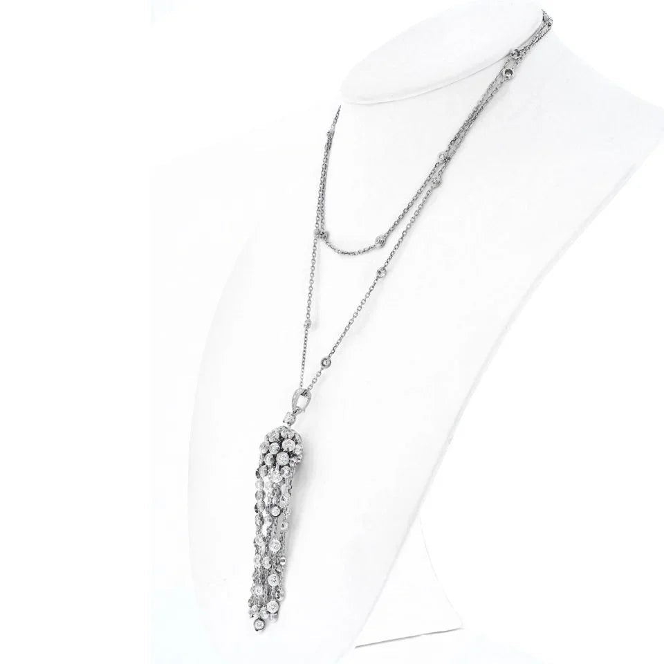Carthttier 18K White Gold L'egers Diamants Spotlight Necklace