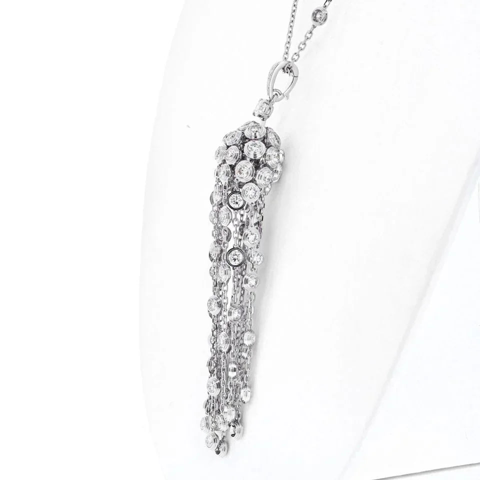 Carthttier 18K White Gold L'egers Diamants Spotlight Necklace