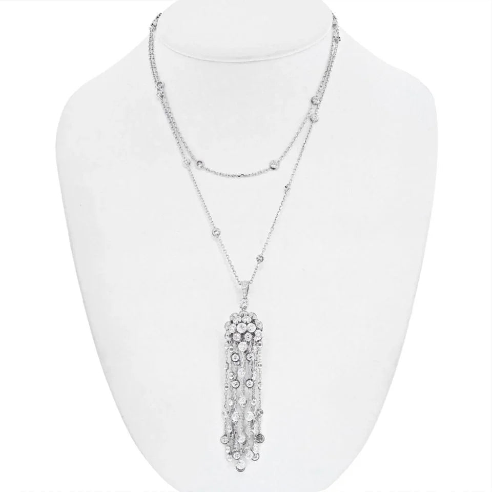 Carthttier 18K White Gold L'egers Diamants Spotlight Necklace