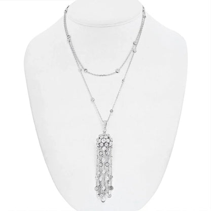 Carthttier 18K White Gold L'egers Diamants Spotlight Necklace