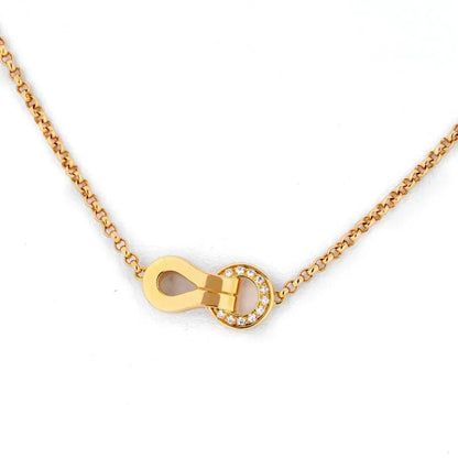 Carthttier 18K Rose Gold Agrafe Diamond Necklace