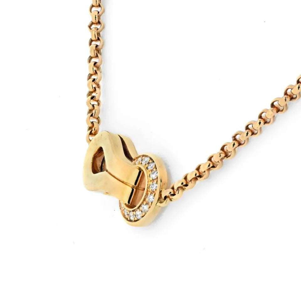 Carthttier 18K Rose Gold Agrafe Diamond Necklace