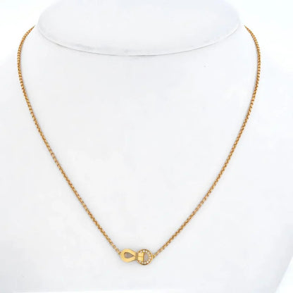 Carthttier 18K Rose Gold Agrafe Diamond Necklace