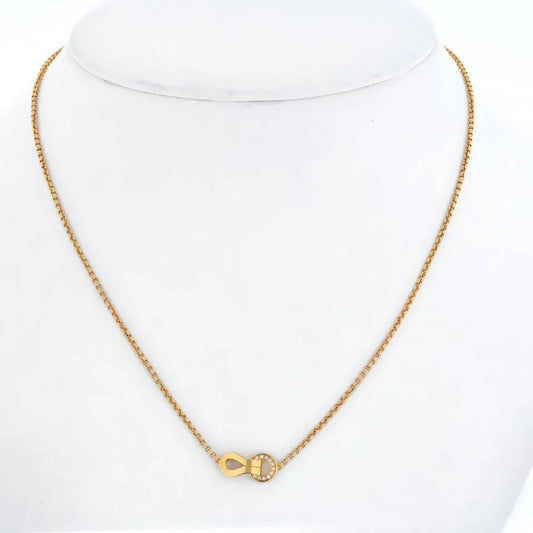 Carthttier 18K Rose Gold Agrafe Diamond Necklace