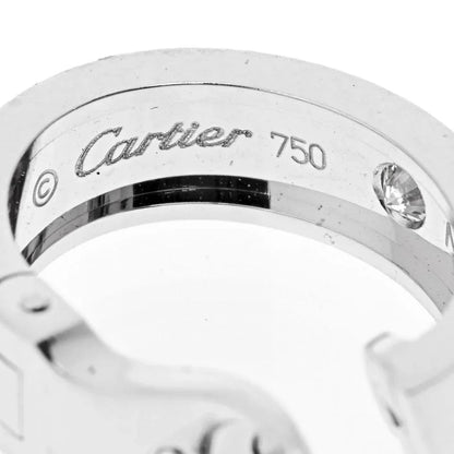 Carthttier 18K White Gold Love Diamond Huggie Earrings