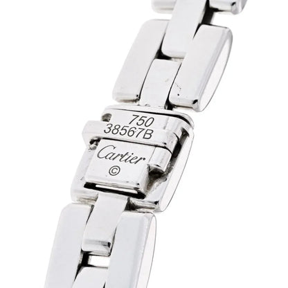 Carthttier 18K White Gold Maillon Panthere 3 Row Diamond Necklace