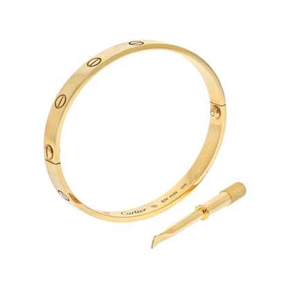 Carthttier 18K Yellow Gold Love Original Model Size 18 Bracelet
