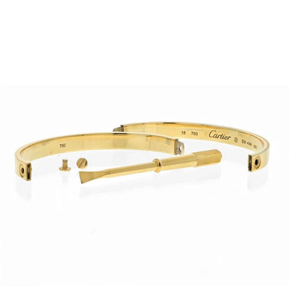 Carthttier 18K Yellow Gold Love Original Model Size 18 Bracelet