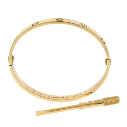 Carthttier 18K Yellow Gold Love Original Model Size 18 Bracelet