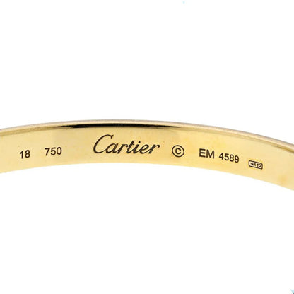 Carthttier 18K Yellow Gold Love Original Model Size 18 Bracelet