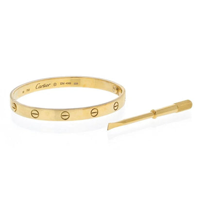 Carthttier 18K Yellow Gold Love Original Model Size 18 Bracelet