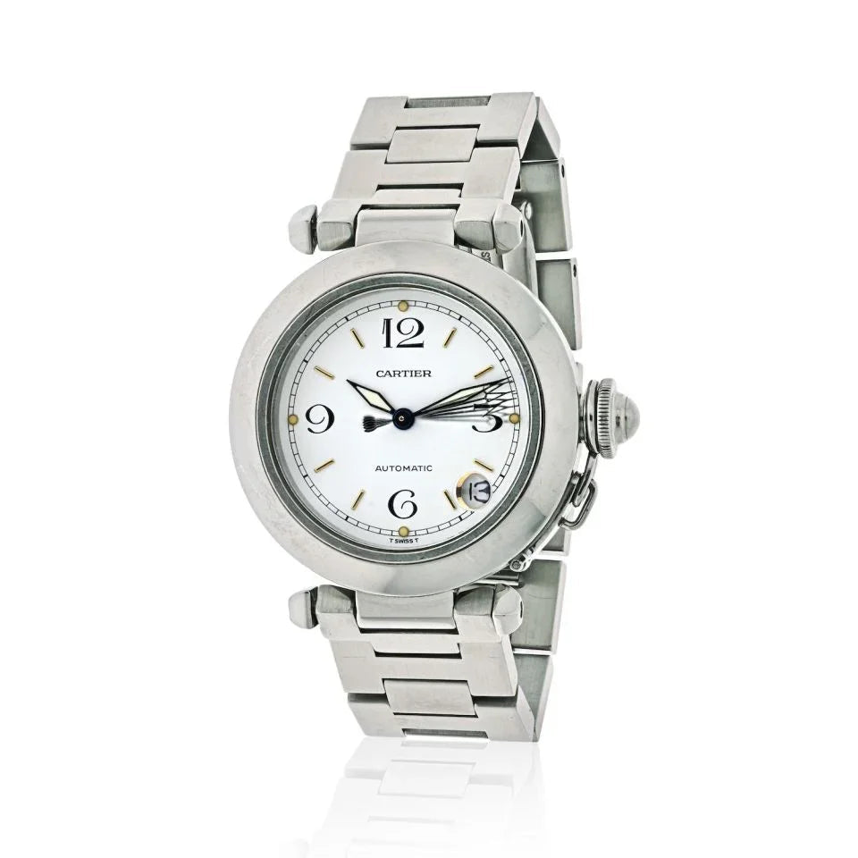 Carthttier Stainless Steel Pasha 35mm White Dial Round Women Watch