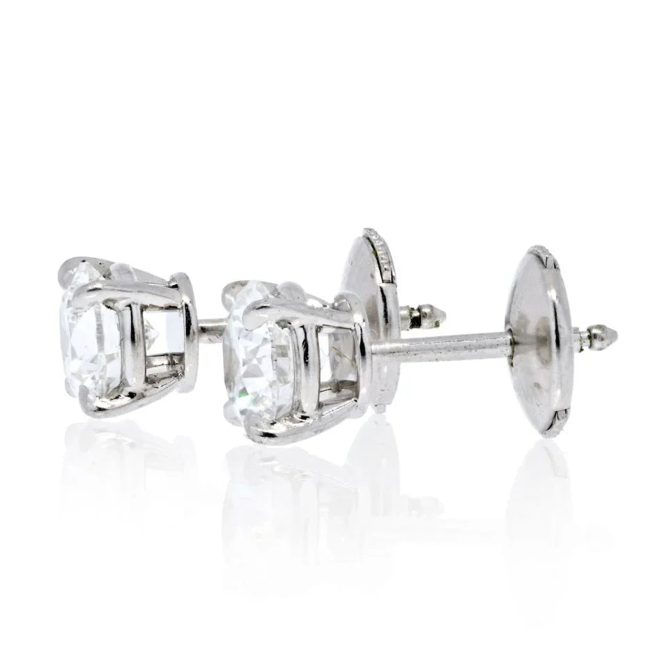 Carthttier Platinum 1.94cts Round Diamond Earrings