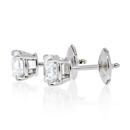 Carthttier Platinum 1.94cts Round Diamond Earrings