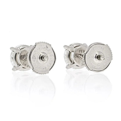 Carthttier Platinum 1.94cts Round Diamond Earrings