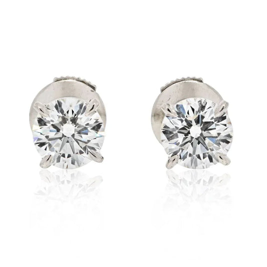 Carthttier Platinum 1.94cts Round Diamond Earrings