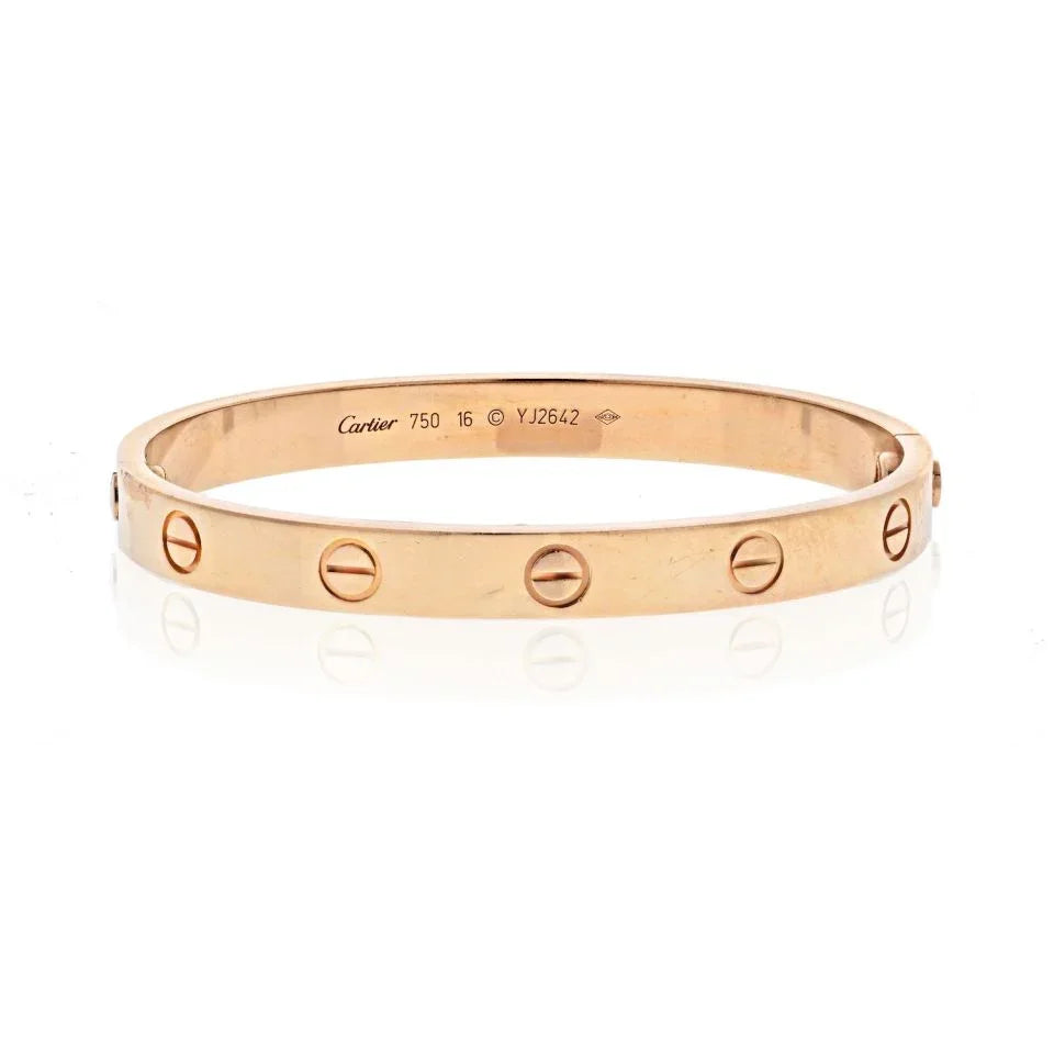 Carthttier Love 18K Rose Gold Love Size 16 Bracelet