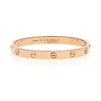 Carthttier Love 18K Rose Gold Love Size 16 Bracelet