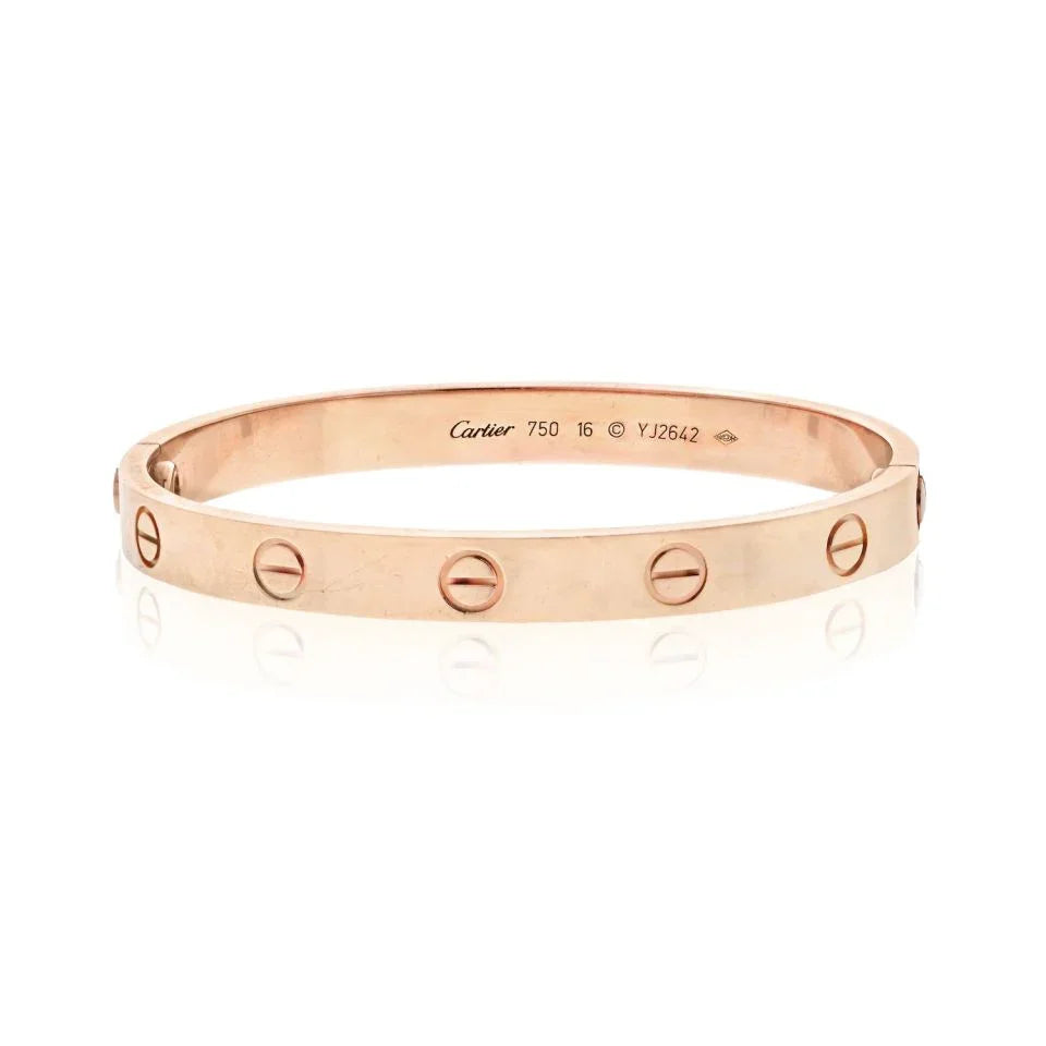Carthttier Love 18K Rose Gold Love Size 16 Bracelet