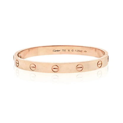 Carthttier Love 18K Rose Gold Love Size 16 Bracelet