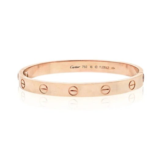 Carthttier Love 18K Rose Gold Love Size 16 Bracelet