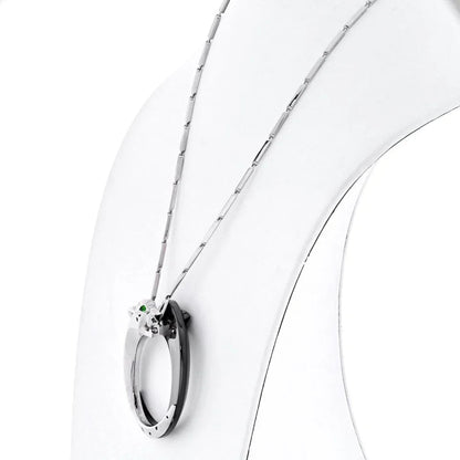 Carthttier 18K White Gold Ceramic, Black Ceramic, Panthere Necklace