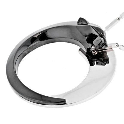 Carthttier 18K White Gold Ceramic, Black Ceramic, Panthere Necklace