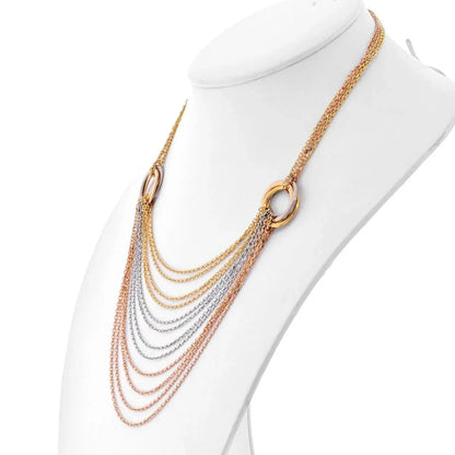 Carthttier 18K Tri Color Trinity Draped Multicolor Necklace