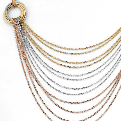 Carthttier 18K Tri Color Trinity Draped Multicolor Necklace