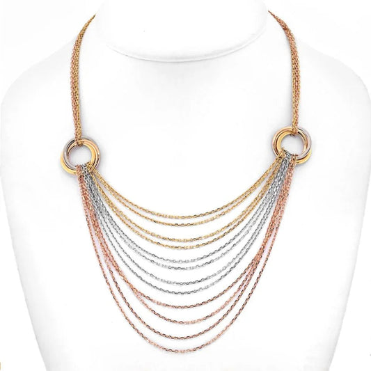 Carthttier 18K Tri Color Trinity Draped Multicolor Necklace