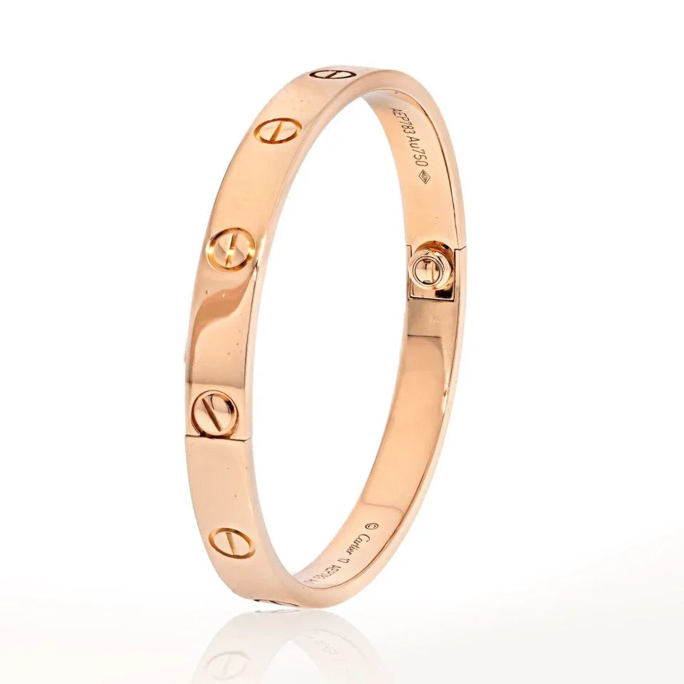 Carthttier Love 18K Rose Gold Love Bracelet SZ 17 Bracelet