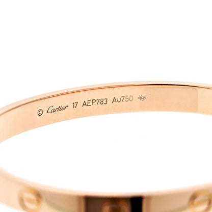 Carthttier Love 18K Rose Gold Love Bracelet SZ 17 Bracelet