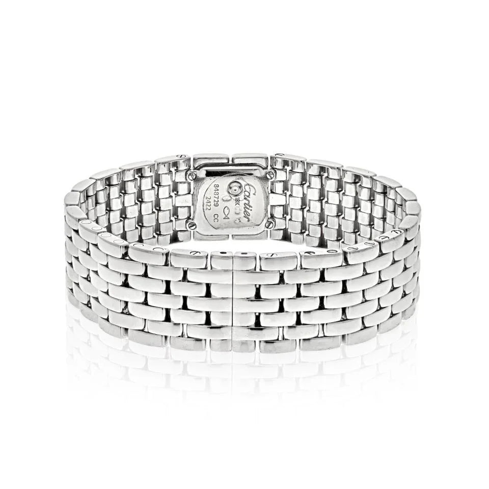 Carthttier 18K White Gold Swiss Made Panthere Ruban Quartz Women Watch