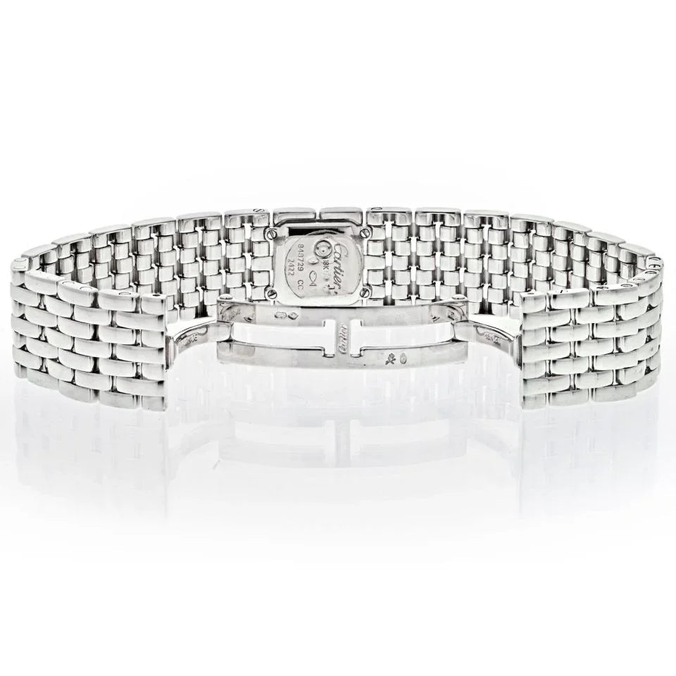 Carthttier 18K White Gold Swiss Made Panthere Ruban Quartz Women Watch