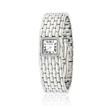 Carthttier 18K White Gold Swiss Made Panthere Ruban Quartz Women Watch