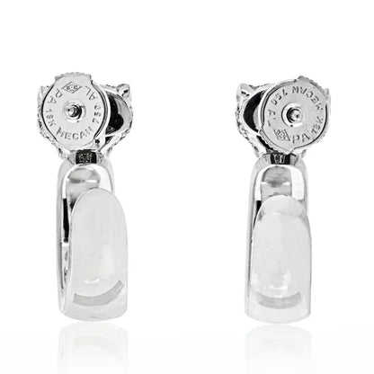 Carthttier 18K White Gold Diamond Panther Head Hoop Earrings