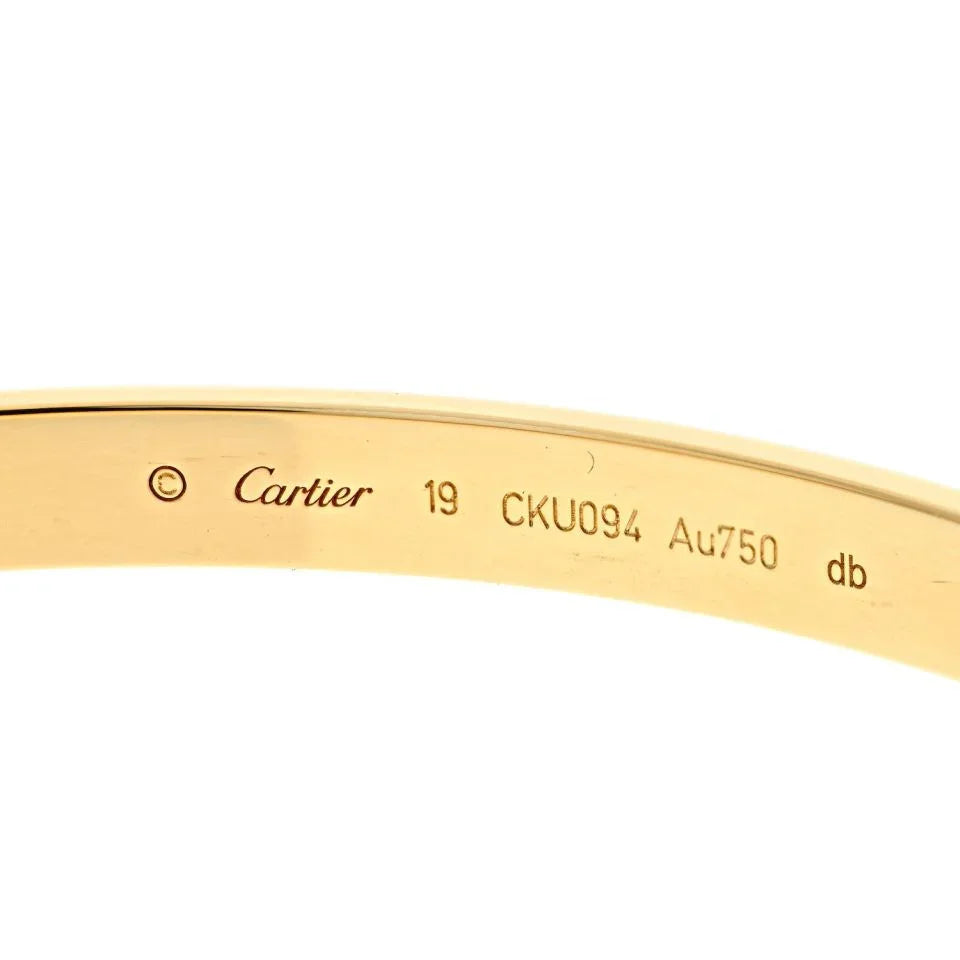 Carthttier Love 18K Yellow Gold Size 19 Excellent Condition Bracelet