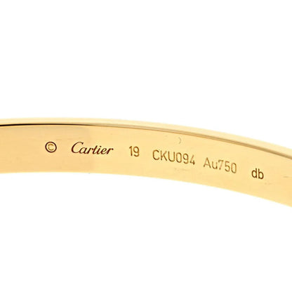Carthttier Love 18K Yellow Gold Size 19 Excellent Condition Bracelet