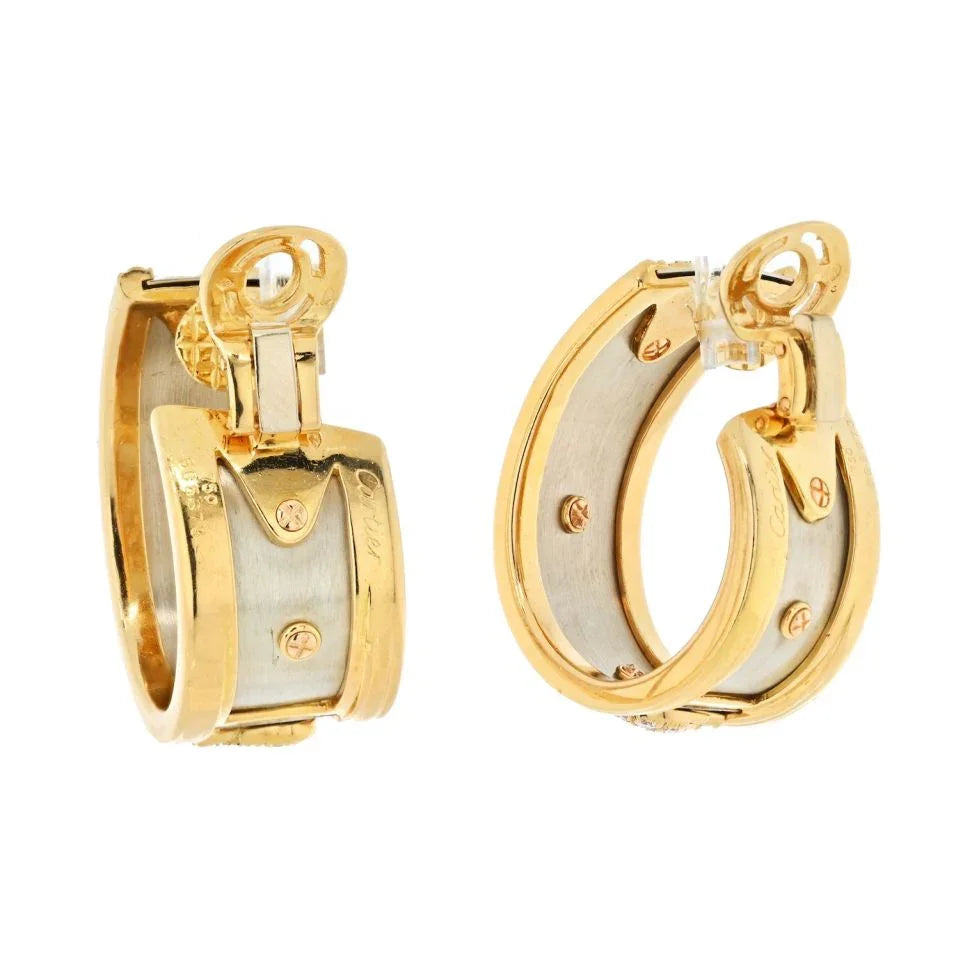 Carthttier 18K Two Tone Diamond Elephant Earrings