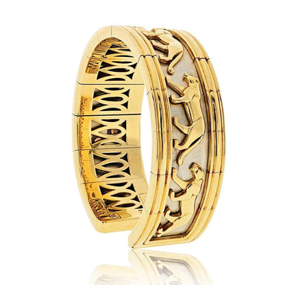 Carthttier 18K Yellow Gold Walking Panthere Bracelet