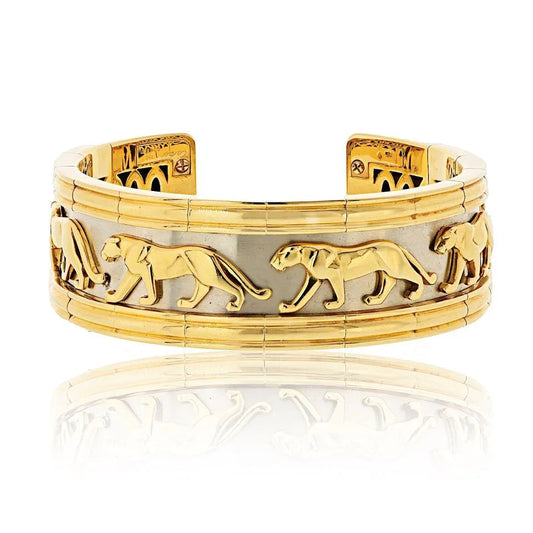 Carthttier 18K Yellow Gold Walking Panthere Bracelet