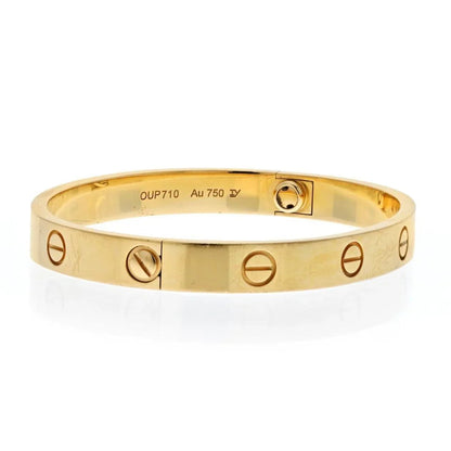 Carthttier 18K Yellow Gold Love bangle Size 16 Bracelet