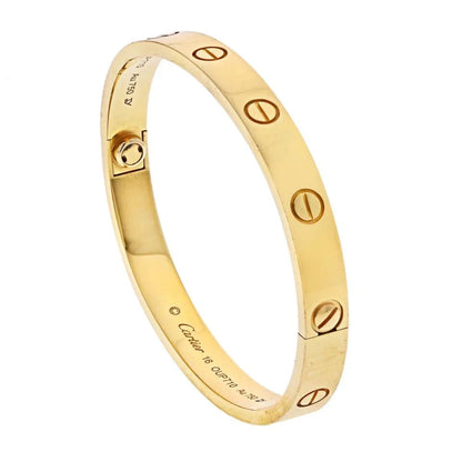 Carthttier 18K Yellow Gold Love bangle Size 16 Bracelet
